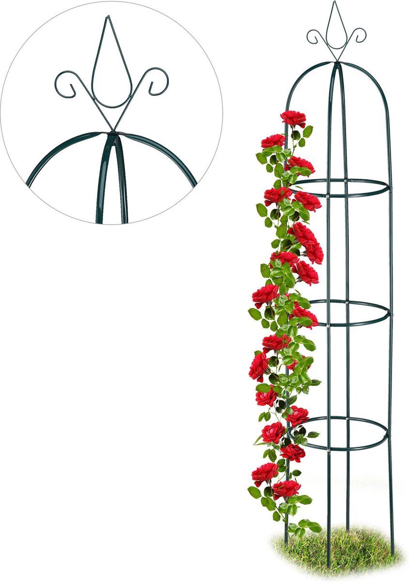 Relaxdays rankhulp - obelisk - rozenboog - plantenklimrek - plantensteun - klimplanten