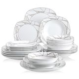 VEWEET Porzellan servies 'Serena', 24-delig servies, inclusief schalen, dessertborden, dinerborden, soepborden, compleet servies voor 6 personen