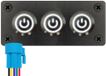 ProRide Interrupteurs à pression métalliques en panneau triple 12-24V ON-OFF - 19mm - IP67 - Indicateur LED Blanc
