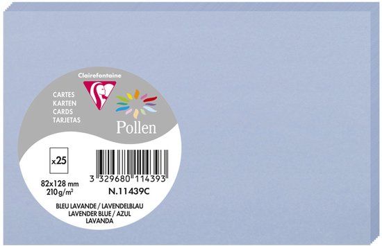 Pollen by Clairefontaine Clairefontaine karibisch blauw briefkaart 82 x 128 mm