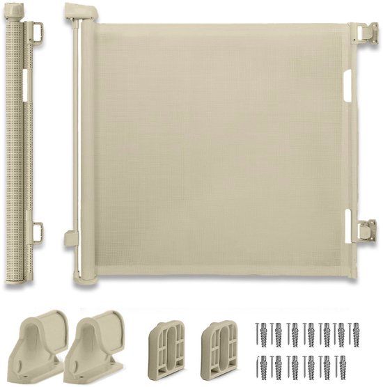 Simanti IWMI Oprolbaar Traphekje Beige 110 cm - Veiligheidshekje Baby & Huisdier