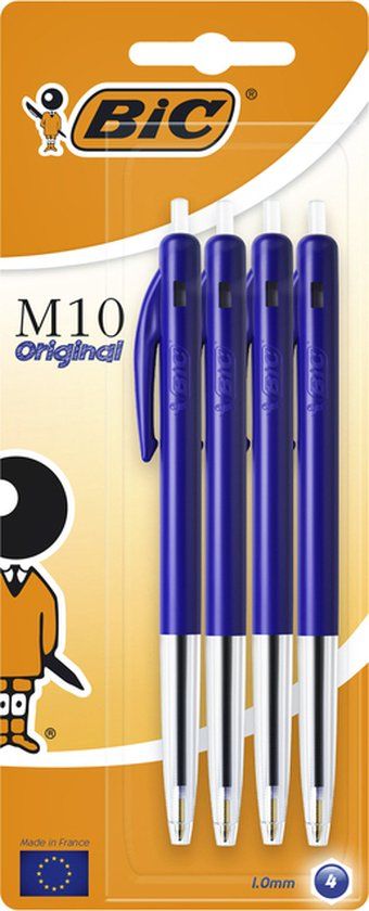 BIC M10 Balpen - Blauw - 4 stuks