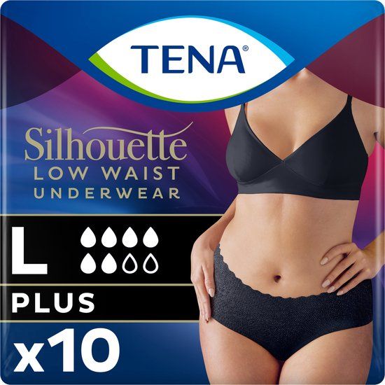 TENA Silhouette Plus - low waist incontinentiebroekjes - Black - L - 20 stuks