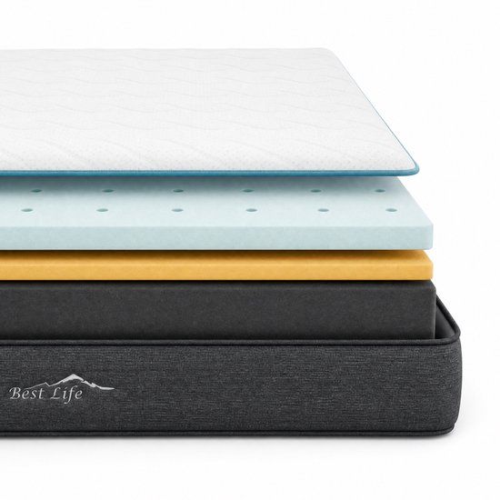 Best Life Matras 140x200 cm - Traagschuim & Koudschuim Matras - Aanpasbaar - Tencel - 18 CM - 3 Lagen