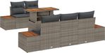 vidaXL Tuinbank - Set - 6-delig - Grijs - Polyrattan