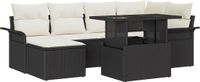 vidaXL Tuinbank - Set - 7-delig - Zwart