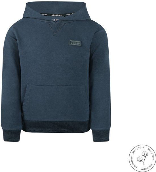Koko Noko Bio Cotton Sweater met capuchon en rits Jongens Navy Maat 122