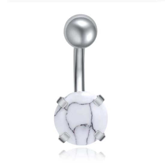 LGT JWLS Edelstaal Navelpiercing - Howliet & Zilver