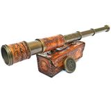 Nautische Dollond Nautische handheld piraat messing telescoop met doos/koffer, zeeman woondecoratie piraat kapitein boot speelgoed cadeau (16 inch)