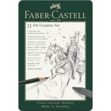 FABER-CASTELL Pitt Graphite-teken set, 11-delig in metalen etui