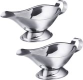 Westmark 2 Saucières/Sauskommen, druppelvrije tuit, Vulvolume: 120 ml elk, Roestvrij staal, Zilver