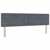 vidaXL LED Hoofdbord Donkergrijs 180 cm Fluweel