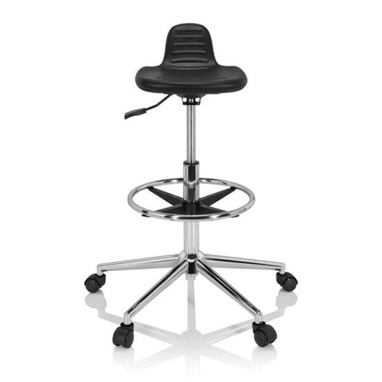 hjh OFFICE Werkkruk TOP WORK 03 I PU schuim zwart