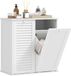 Homcom meuble de salle de bain avec panier à linge, 70 x 38 x 73 cm, blanc