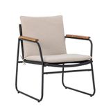Bloomingville Fauteuil en métal blanc, fixe, assise H40 cm, profondeur assise 5