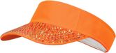 Wilbers Zonneklep met steentjes Neon Oranje