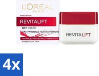 L'Oréal Revitalift 40+ Crème de jour - Hydratante Anti-rides - 50 ml - 4 Pièces