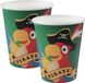Santex feest wegwerp bekertjes - piraat - 20x stuks - 270 ml - groen - karton
