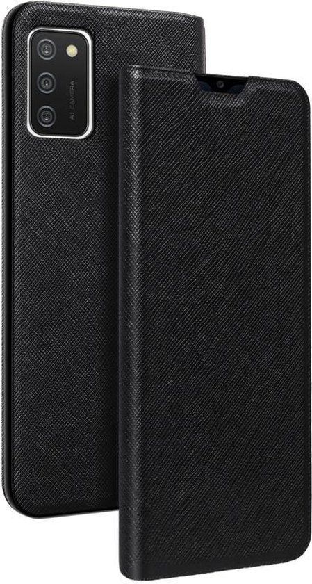 Bigben Connected Folio Stand - Flip cover voor mobiele telefoon - synthetisch - zwart - voor Samsung Galaxy A02s