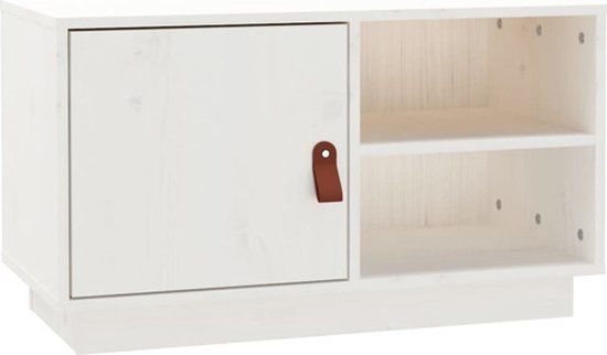 vidaXL Tv-meubel 70x34x40 cm massief grenenhout wit