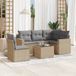 Maison Exclusive - Ensemble de meubles de jardin 6 pièces avec canapé et coussins, beige, en polyrotin