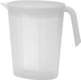 Juypal Hogar Juypal Schenkkan/waterkan - transparant - 1,75 liter - kunststof - L22 x H20 cm - met deksel