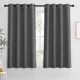 RYB HOME Grey Blackout Curtains for Living Room, Room Darkening Privacy Window Treatment for Bedroom Closet Basement, W46 x L54 inches, Set of 2 Panels