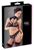 Cottelli Collection Lingerie Set met Kanten Afwerking en Jarretelbanden – Maat 85B/L – Zwart