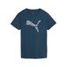 PUMA Graphics Lace Cat T-shirt voor dames M, Midnight Petrol Blue
