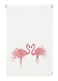 GARDINIA Rolgordijn met flamingo-print om vast te klemmen; daglicht-rolgordijn met digitale print; ondoorzichtig; alle montageonderdelen inbegrepen, wit/decoratie, 60 x 150 cm (BxH)