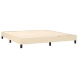 vidaXL Boxspringbed met matras, stof, crèmekleurig, 180x200 cm