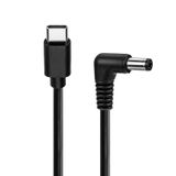 Goobay câble USB-C vers DC 5V 3A avec fiche coudée - 1 m, USB-C mâle vers DC 5,5 x 2,1 mm, câble d'alimentation pour routeurs, haut-parleurs, mini-appareils, noir, 78972