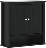 vidaXL Badkamerkast BERG 69,5x27x71,5 cm massief grenenhout zwart