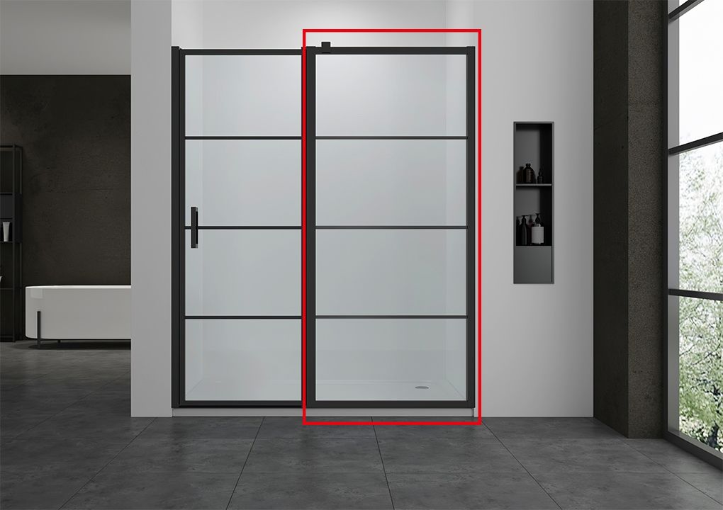 Badkamerplanet Vast paneel 40x200 cm Mat Zwart Frame Black Onyx