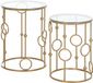 HOMCOM Table d'appoint Métal, Verre trempé 41L x 41l x 57H cm Or