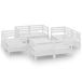 VidaXL 9-delige Loungeset Massief Grenenhout Wit