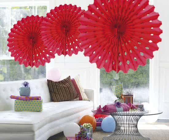 Folat Honeycomb rood fan 45 cm