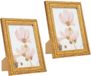Atmosphera Fotolijstje - 2x - voor 13 x 18 cm foto - goud - mdf/glas - ornament frame 17 x 22 cm - staand/hangend