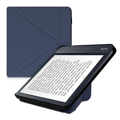 kwmobile hoes compatibel met Kobo Libra H2O - Hoesje voor ereader in donkerblauw