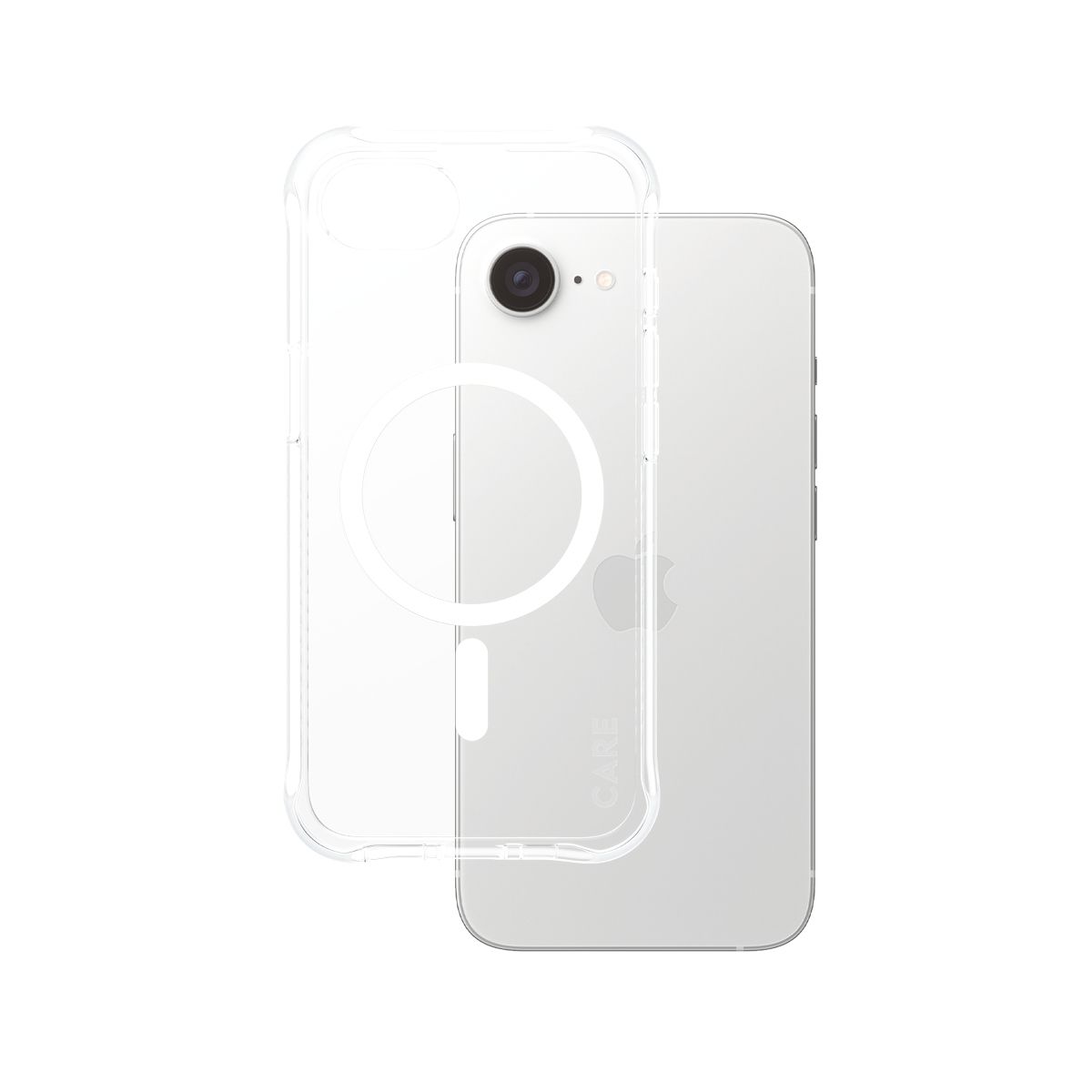PanzerGlass CARE™ by Samba Case Transparent w. White Qi Compatible iPhone 16e/17e