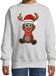 Bellatio Decorations Kersttrui - sweater - voor jongens/meisjes - Merry Christmas - grijs - Kerst rendier 152/164