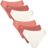 Sloggi Basic+ Tai-slip voor dames, 6 stuks, meerkleurig, effen, 95% katoen, 5% elastaan