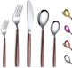 Set de couverts 30 pièces avec finition lunaire - cuillère dorée brillante avec revêtement en titane - set de couverts en acier inoxydable pour 6 personnes