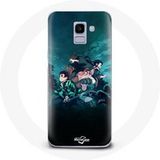 Maniacase Hoesje voor Samsung Galaxy A8 2018 Demon Slayer Manga Tanjiro en Nezuko