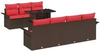 vidaXL Tuinbank Set 8 st Bruin poly rattan