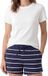 Schiesser Dames pyjama Mix & Relax donkerblauw / crème