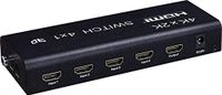 PremiumCord HDMI-schakelaar 4:1 met afstandsbediening en audio-uitgang (stereo, Toslink, coaxiaal), LED-status, videoresolutie Full HD 1080p 60Hz, 3D, HDCP, kleur zwart