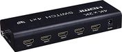 PremiumCord HDMI-schakelaar 4:1 met afstandsbediening en audio-uitgang (stereo, Toslink, coaxiaal), LED-status, videoresolutie Full HD 1080p 60Hz, 3D, HDCP, kleur zwart
