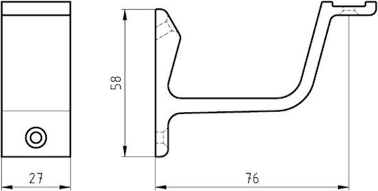 Hermeta Leuninghouder vlakzadel mat naturel 3550-11