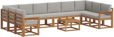 vidaXL - Canapé d'angle - 10 places - Bois d'acacia - Naturel et gris clair